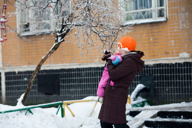 Лед на улицах Москвы