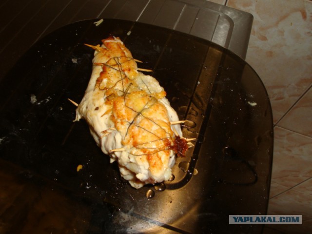 куриные монстры с пюре и сыром...