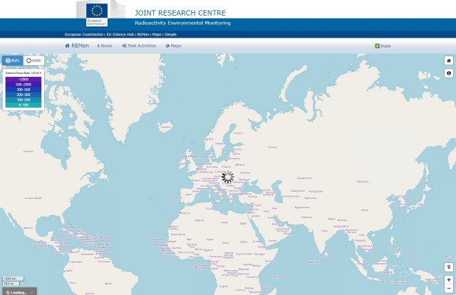 После взрыва боеприпасов, карта радиоактивности ЕС вышла из строя