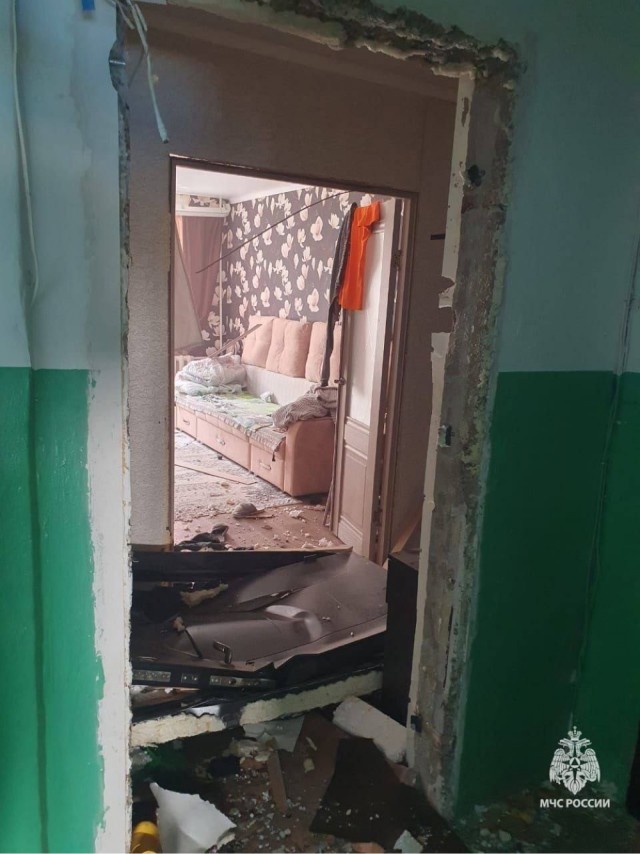 Момент взрыва газа на улице Артёма в Стерлитамаке