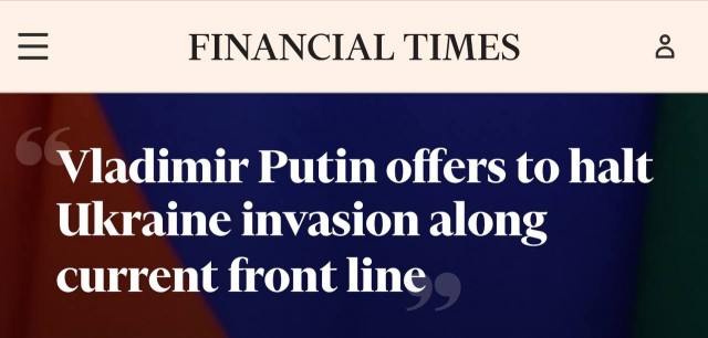 Путин предложил Трампу заморозить украинский конфликт по нынешней линии фронта