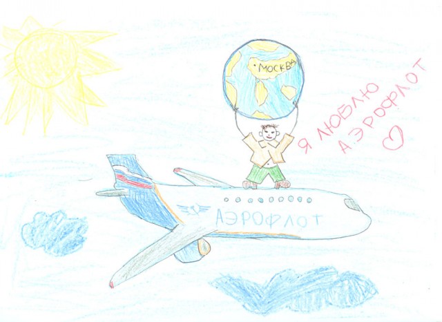Дети рисуют самолеты )))