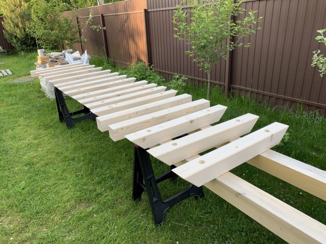 Навес для авто из бруса своими руками