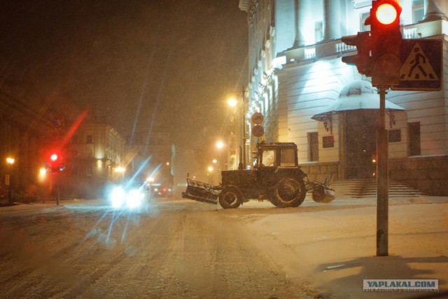 Первая снежная ночь в Минске