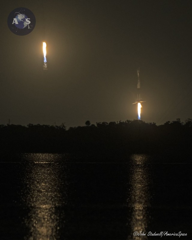 SpaceX успешно запустила Falcon Heavy. При посадке центральный блок потерпел аварию
