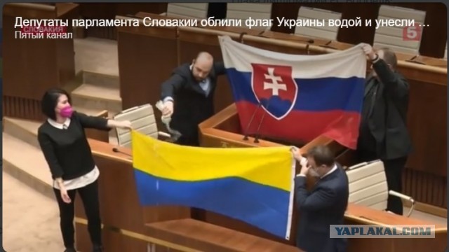 В парламенте Словакии столкнулись флаги