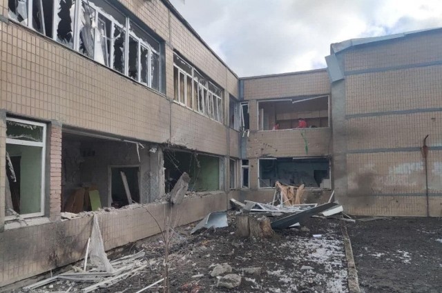 Так выглядит детский сад в Донецке на улице Аристова после обстрела