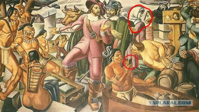 На фреске 1937 года обнаружили индейца со смартфоном