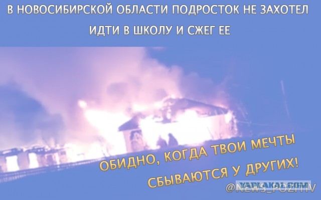 В Новосибирской области подросток не захотел идти в школу и сжег ее