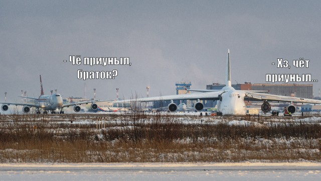 Грузовой самолёт Ан-124 «Руслан» выкатился за пределы полосы во время аварийной посадки в Новосибирске