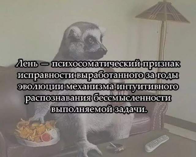 Ленивый пост о лени, который даже лень открывать