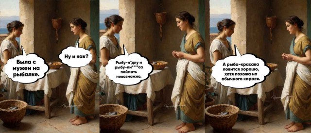 Жена на рыбалке...