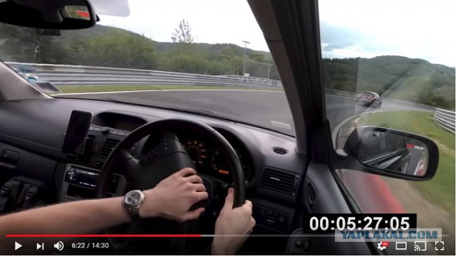 По Нюрбургрингу на тойоте авенсис.