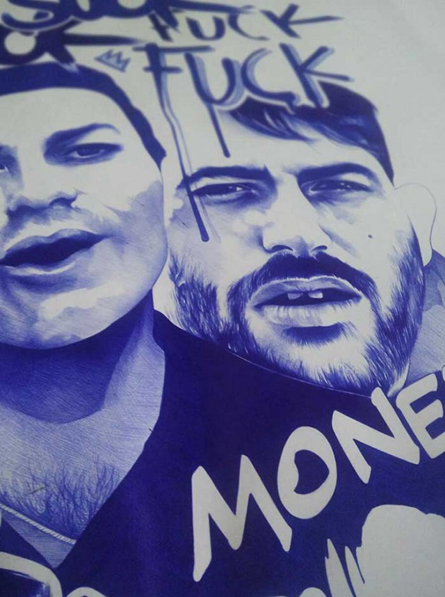 Парень рисует простой шариковой ручкой, а получается почти фотография