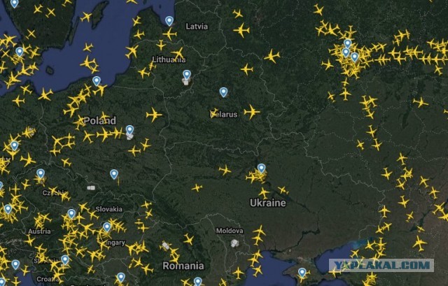 В небе над Беларусью почти нет самолетов