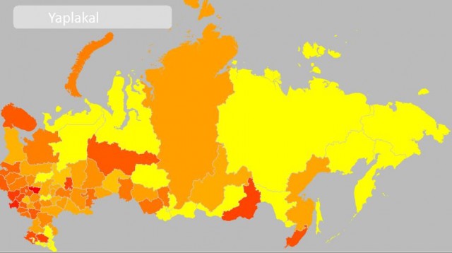 Яндекс: Популярность слова на карте