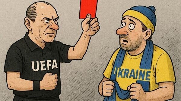 УЕФА оштрафовал Украину за антироссийский баннер на трибунах