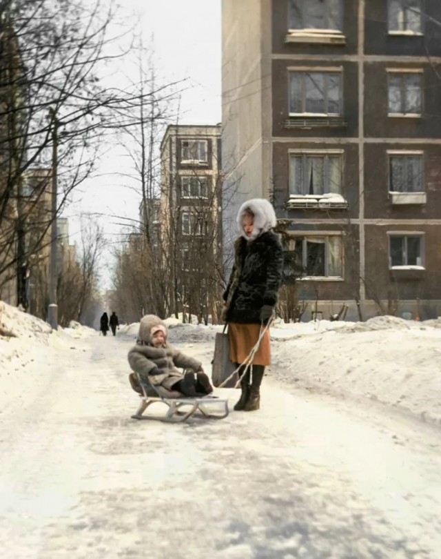 Зимние катания на санках в СССР