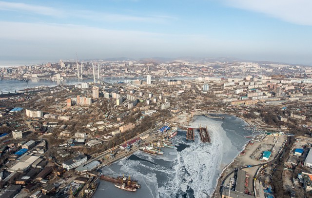 Владивосток и Русский остров с высоты...