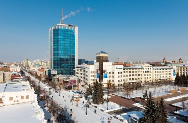 Зимний Челябинск с высоты птичьего полета