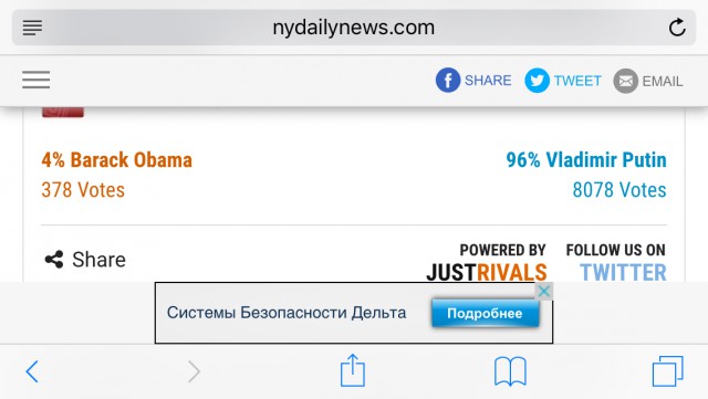 Голосование в NY Дейли Ньюс