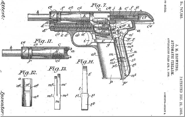 Пистолет Colt Model 1903 Pocket Hammerless - шедевр оружейной эстетики.