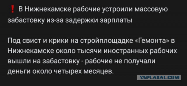 В Нижнекамске рабочие устроили забастовку из-за «недовыплат» в результате скачка курса