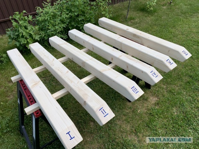 Навес для авто из бруса своими руками