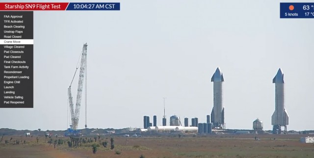 Тестовый полёт прототипа Starship SN9