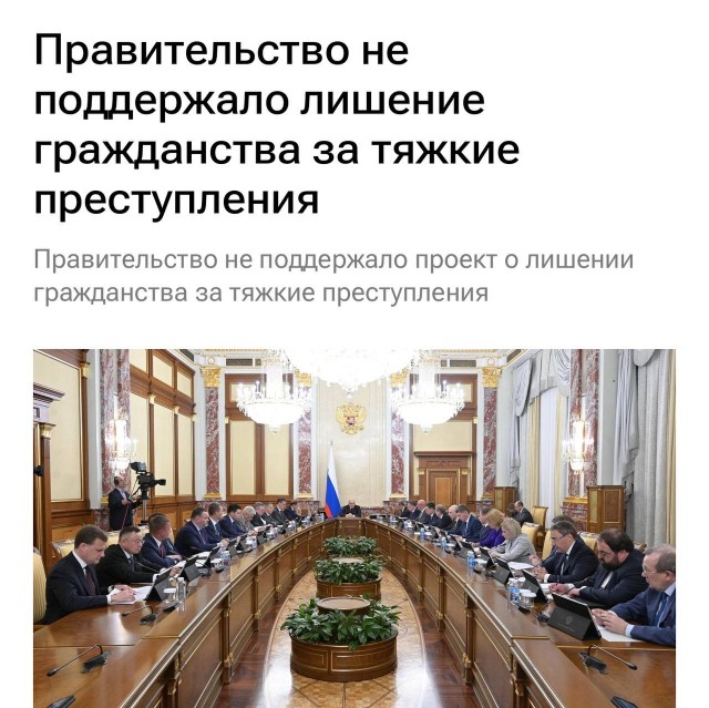 Правительство ожидаемо не поддержало законопроект о лишении приобретенного гражданства за тяжкие преступления