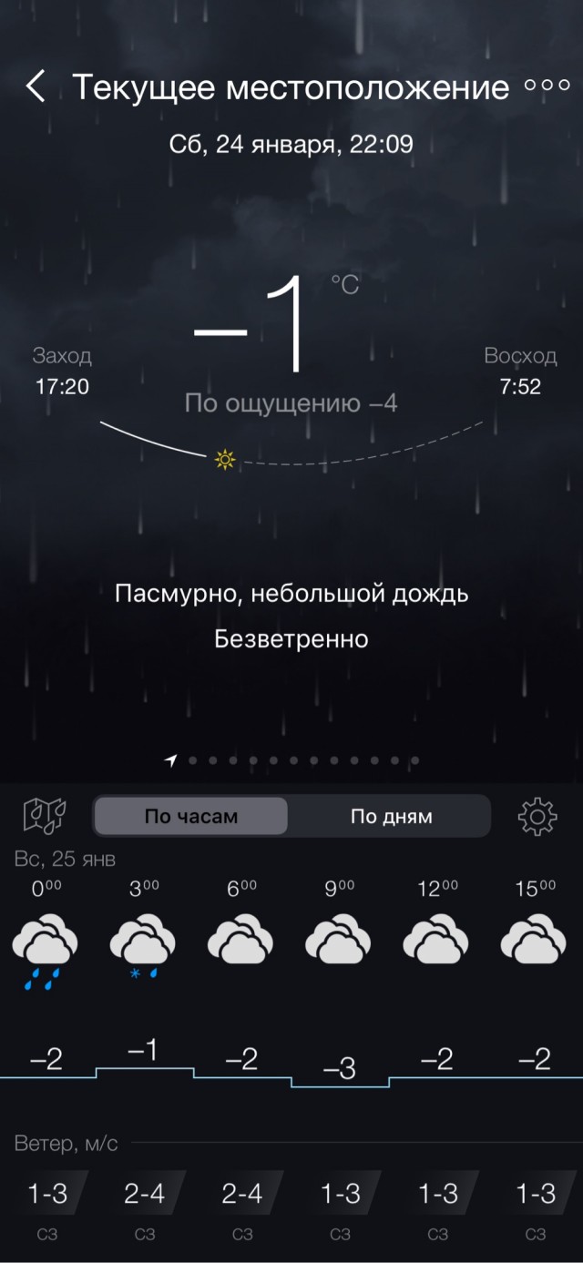 У нас холодно.