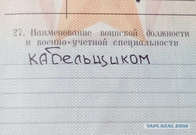А что у вас написано в военном билете?