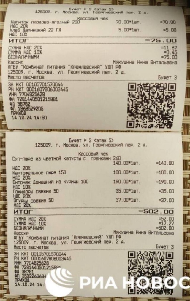 Депутат Хамитов: обед в столовой Госдумы из шести позиций стоит около 600 рублей