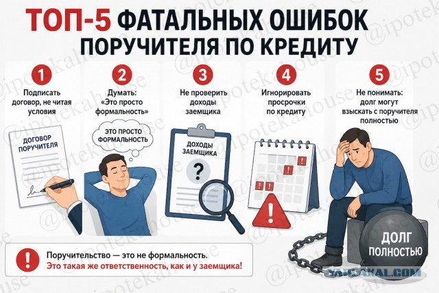 ТОП-5 фатальных ошибок поручителя по кредиту