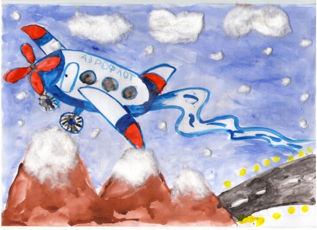 Дети рисуют самолеты )))