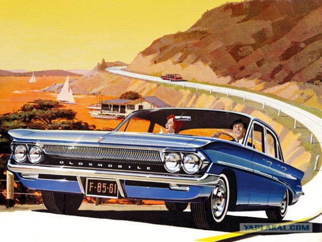 Винтажная реклама американских автомобилей.