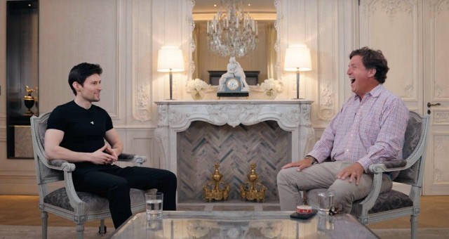 Глава Telegram дал еще одно интервью Такеру Карлсону, в котором рассказал о своем аресте во Франции