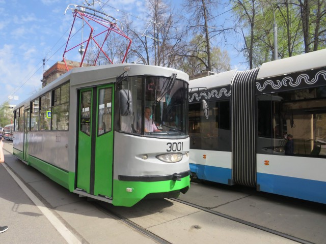 Парад трамваев в Москве вчера