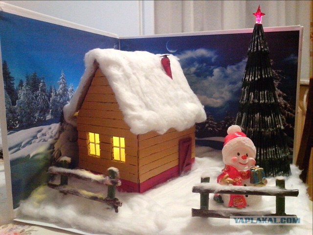Поделка с ребенком 6 лет. Зимний дом