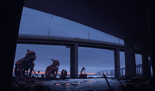 Альтернативное развитие мира от Саймона Сталенхага (Simon Stalenhag)