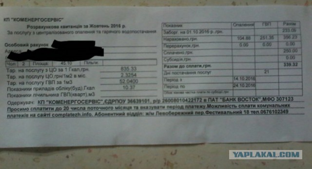 Стоимость отопления в Украине и днр