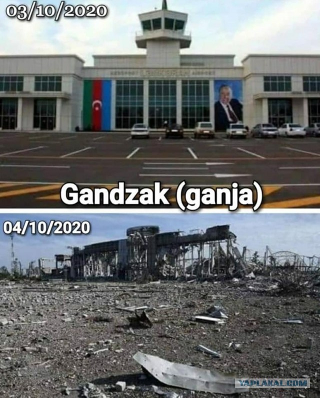 Последствия обстрела города Гянджа, Азербайджан