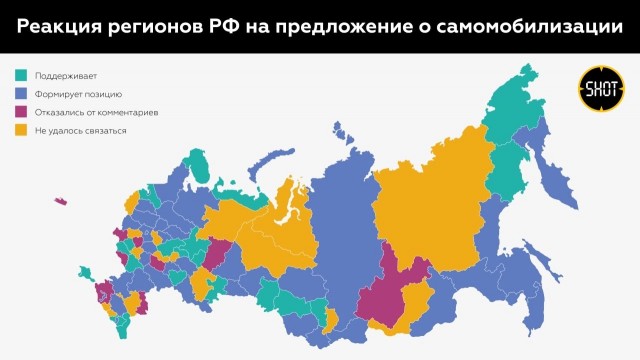 Реакция регионов РФ на предложение самомобилизации