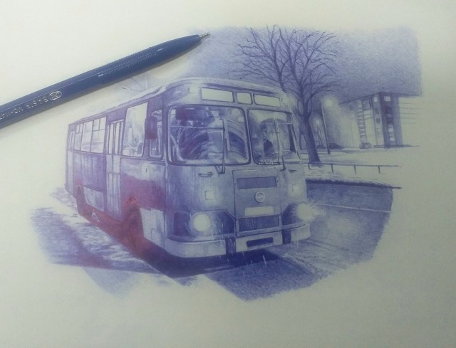 Рисунок шариковой ручкой