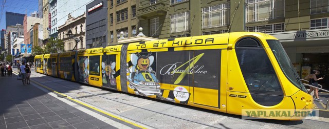 Новый трамвай на улицах города
