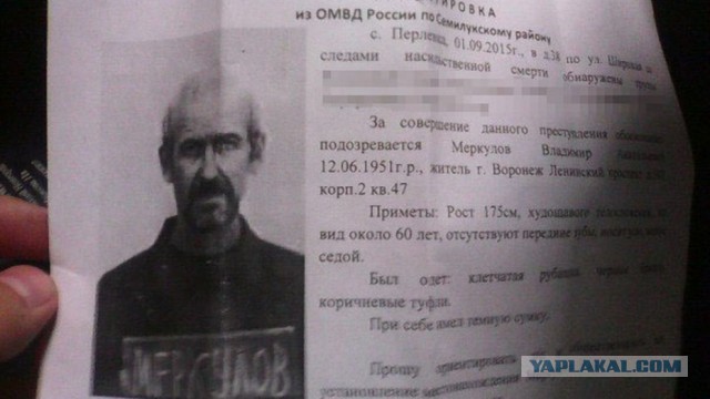 Убийцу ловят в Воронеже