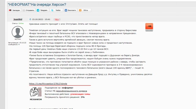 Потуги ВСУ под Херсоном (на 15-е октября 2022)