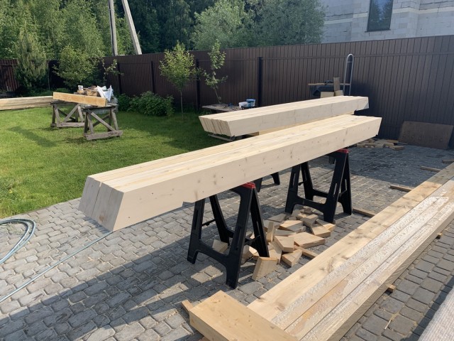 Навес для авто из бруса своими руками