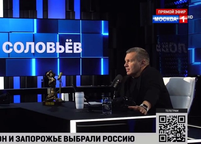 Соловьёва заметили в эфире с новыми часами Apple Watch Ultra