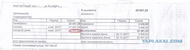 Реальные зарплаты в РФ, пригород Красноярска.